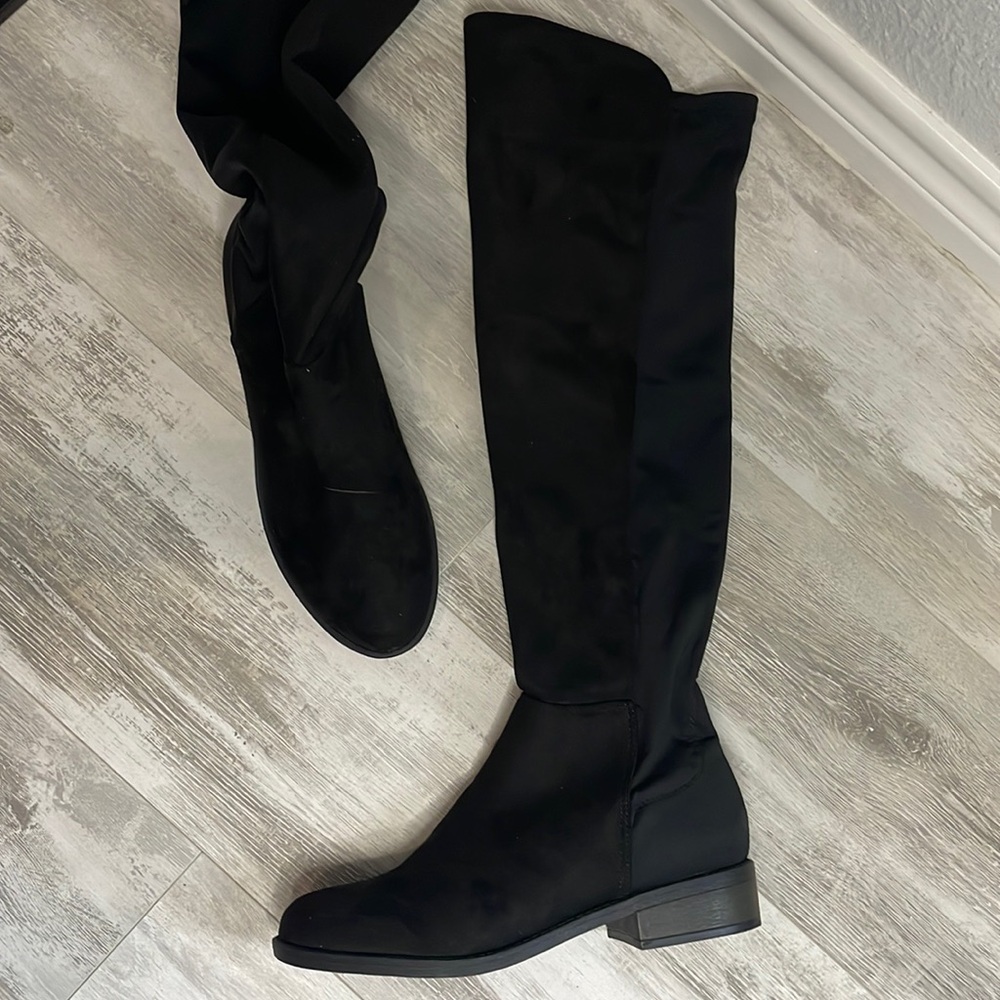 NEW Rebel by Zigi Olaa Micro Suedette Fabric OTK Sock Riding Boots